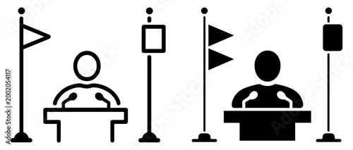 mayor icon political leadership illustration set