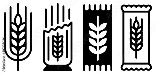 granola bar snack food icon set