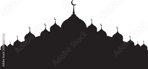 islamic mosque silhouette skyline vector illustration