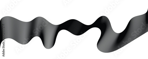 Abstract black wave line background. Dynamic vector flowing smoke pattern with elegant smooth curves for web and print design.