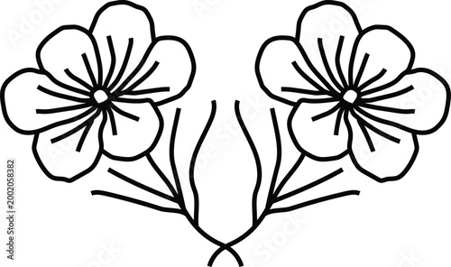 Simple Floral Line Art Design