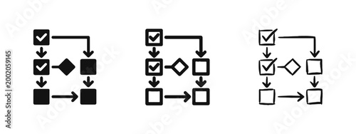 Business Process Workflow and Checklist Icons