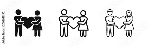 Couple Holding Heart Symbol for Love and Charity