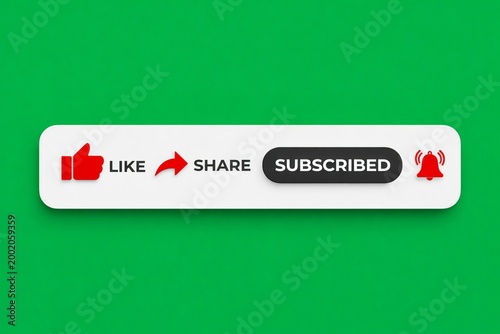 Social media engagement buttons with like share subscribe icons