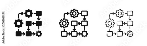 Workflow Process Management and Automation Flowchart Icon
