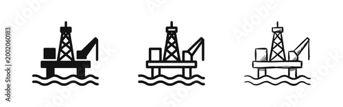 Foto Offshore Oil Rig Platform Industrial Energy Icon