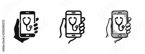 Telemedicine App and Online Medical Consultation Icon
