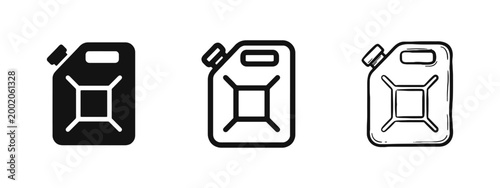 Fuel canister icon set, gasoline, oil, petrol, energy, container, gas station, Jerry can, vector illustration
