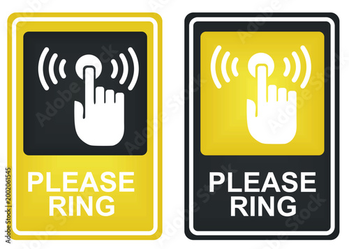 Please ring sign. vector illustration