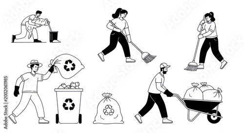 People doing waste management activities.