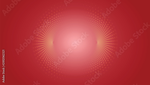 Abstract red vector background with circular glowing dot pattern and light center effects.