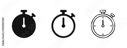 Stopwatch Timer Icons in Different Styles for Time Management