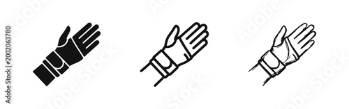 Protective Sports Glove and Wrist Support Icons