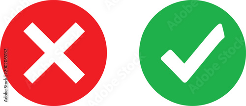 Red cross and green check mark Vector