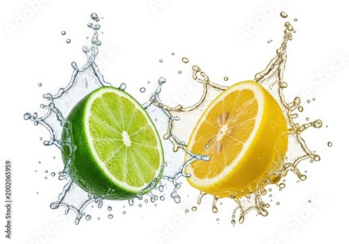 Juicy fruits bursting with refreshing water splashes