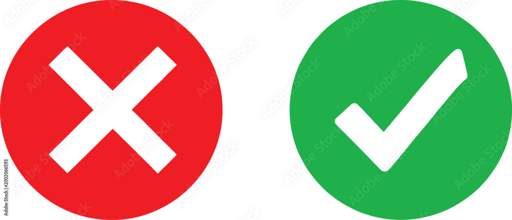 Obraz premium Yes and no check marks Vector