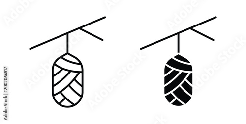 Konstfotografi Cocoon icon simple illustration set. Black and white icons