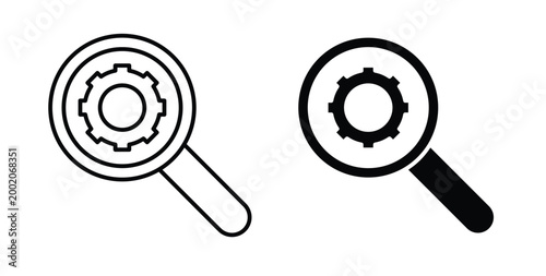 Foto Due diligence icon simple illustration set. Black and white icons