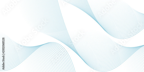 Abstract blue smooth waves on white background.Vector illustration.