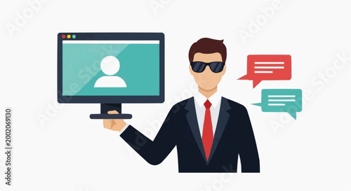 Online Meeting Video Call Remote Work Concept