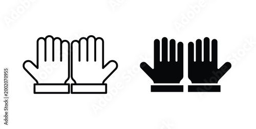 Фотография Gloves icon simple illustration set. Black and white icons