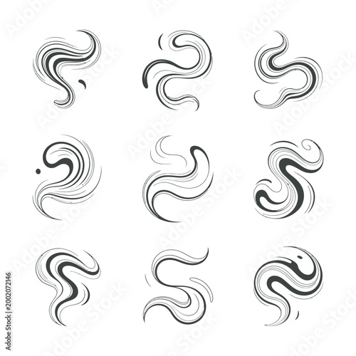 Bild auf Leinwand Abstract Smoke Swirls and Steam Vapor Graphics