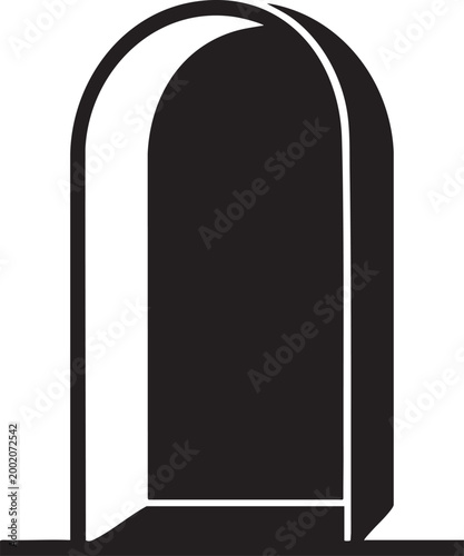 Black arch door icon