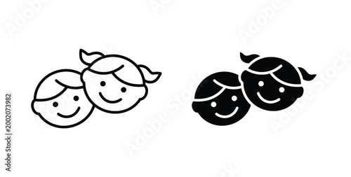 Foto Kids and child friendly icon simple illustration set