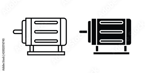 Motor icon simple illustration set. Black and white icons