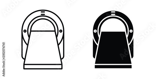 MRI scanner icon simple illustration set. Black and white icons