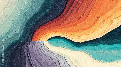Abstract fluid art with swirling coral, teal, and navy hues, creating a dynamic textured background for digital design and artistic concepts.