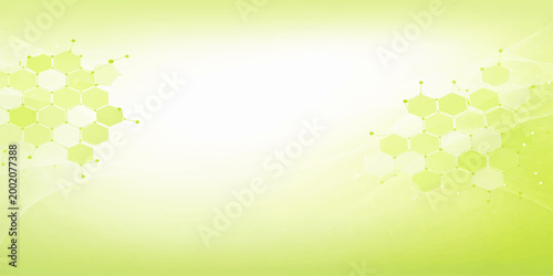 Abstract green background with leaves and bright sun bokeh over a summer nature meadow featuring blurred grass and foliage in a bright spring garden illustration