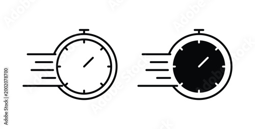 Quick icon simple illustration set. Black and white icons