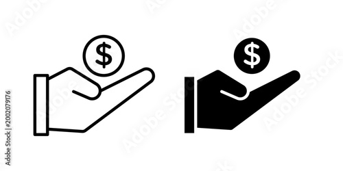 Loan icon in solid fill style, displayed in black on white background. Ideal for borrowing, lending, financial services, and banking interfaces.