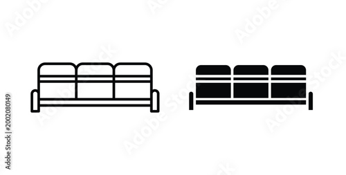 Seats icon simple illustration set. Black and white icons