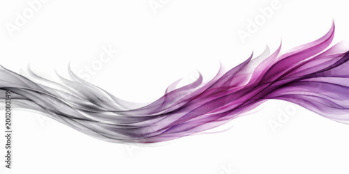 Abstract pink and blue smoke swirls create a smooth colorful wave pattern with a flowing motion design on a white background