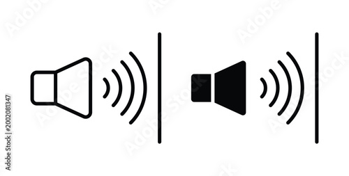 Soundproof icon simple illustration set. Black and white icons