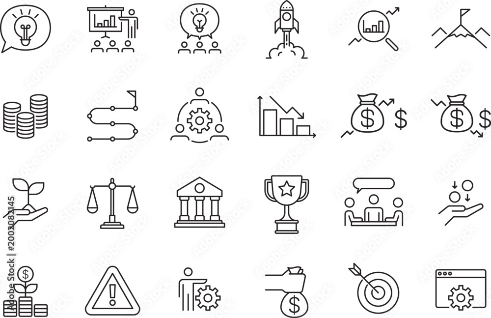 Fototapeta premium Business Presentation Icon set.