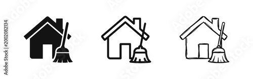 House Cleaning and Housework Service Icon Set