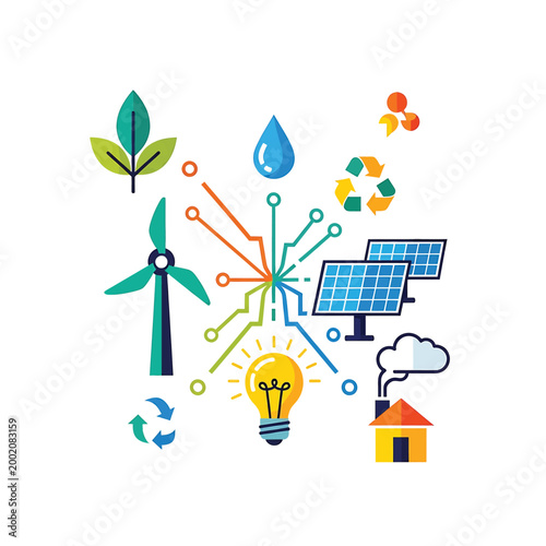 Eco friendly energy solutions concept.