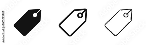 Shopping Price Tag Label Icon Set for Discounts and Sales