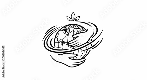 Hands gently cradle the Earth, symbolizing global care and growth