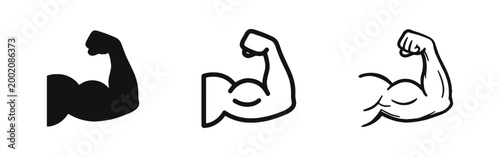 Strong Muscle Bicep Icon Representing Power, Strength, and Fitness