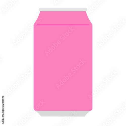 Minimal pink aluminum beverage can isolated illustration for drink branding mockups