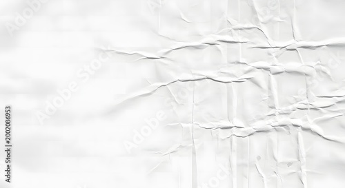 White Crumpled Paper Texture Abstract Background