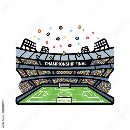 Soccer Stadium Championship Final Game.