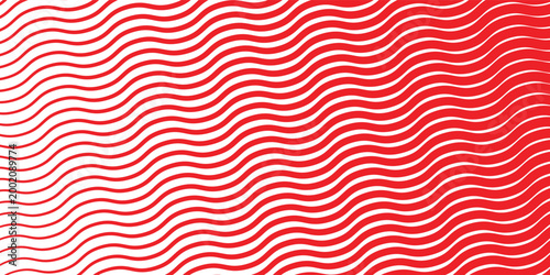 abstract red thin to thick smooth wave line pattern suitable for background.