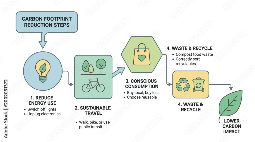 Fototapeta premium Actionable ESG & Ocean Data Story Infographic System Reducing Carbon Footprint Steps for a Sustainable Future