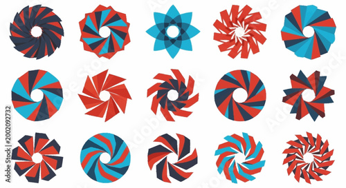 Colorful swirly candy pieces arranged.