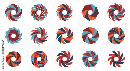 Colorful swirly hard candy pieces.
